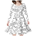 thumbnail image 2 of Robes pour Filles Diy Imprimé Fête Princesse Manches Longues Col Rond Robe Décontractée pour Tout-Petits Vert 8-9 Ans, 2 of 4