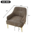 thumbnail image 6 of Christopher Knight Home 33" Modern Accent Chair, Single Sofa with Curved Backrest & Gold Metal Legs, Brown, 6 of 9