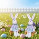 thumbnail image 5 of Juguetes de piscina, juguetes para bebés, juguetes para niños pequeños, conejito de Pascua, muñeco de pelusa, decoración de primavera, adorno para fiesta en casa, azul claro, verde, blanco, pareja, fl, 5 of 6