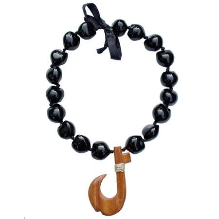 Kukui Nut Lei Necklace - Hawaiian Jewelry Necklace Kukui Nut Lei Hawaii Fish Hook Choker