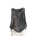 thumbnail image 1 of Vestidos Casuales Para Mujer, Blusas De Mujer De Moda Blusa de lino sin mangas con botones bordados para mujer, talla grande, 1 of 3