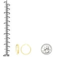 thumbnail image 2 of 10k Yellow Gold Womens Baguette Cubic-zirconia Fashion Hoop Earrings Jewelry Gift for Women, 2 of 2