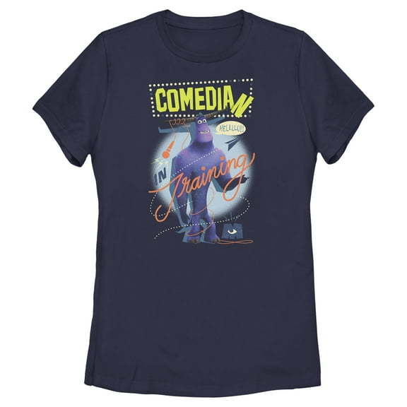 Women's Monsters at Work Tylor the Comedian in Training  Graphic Tee Navy Blue Small