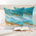 thumbnail image 2 of Outdoor Pillow Covers Abstract Ocean Waves Sand Beach Waterproof Pillow Cases 16x16 Set of 2, Smmer Seaside Throw Pillow Cover Pillowcase for Patio Balcony Couch Garden, 2 of 9