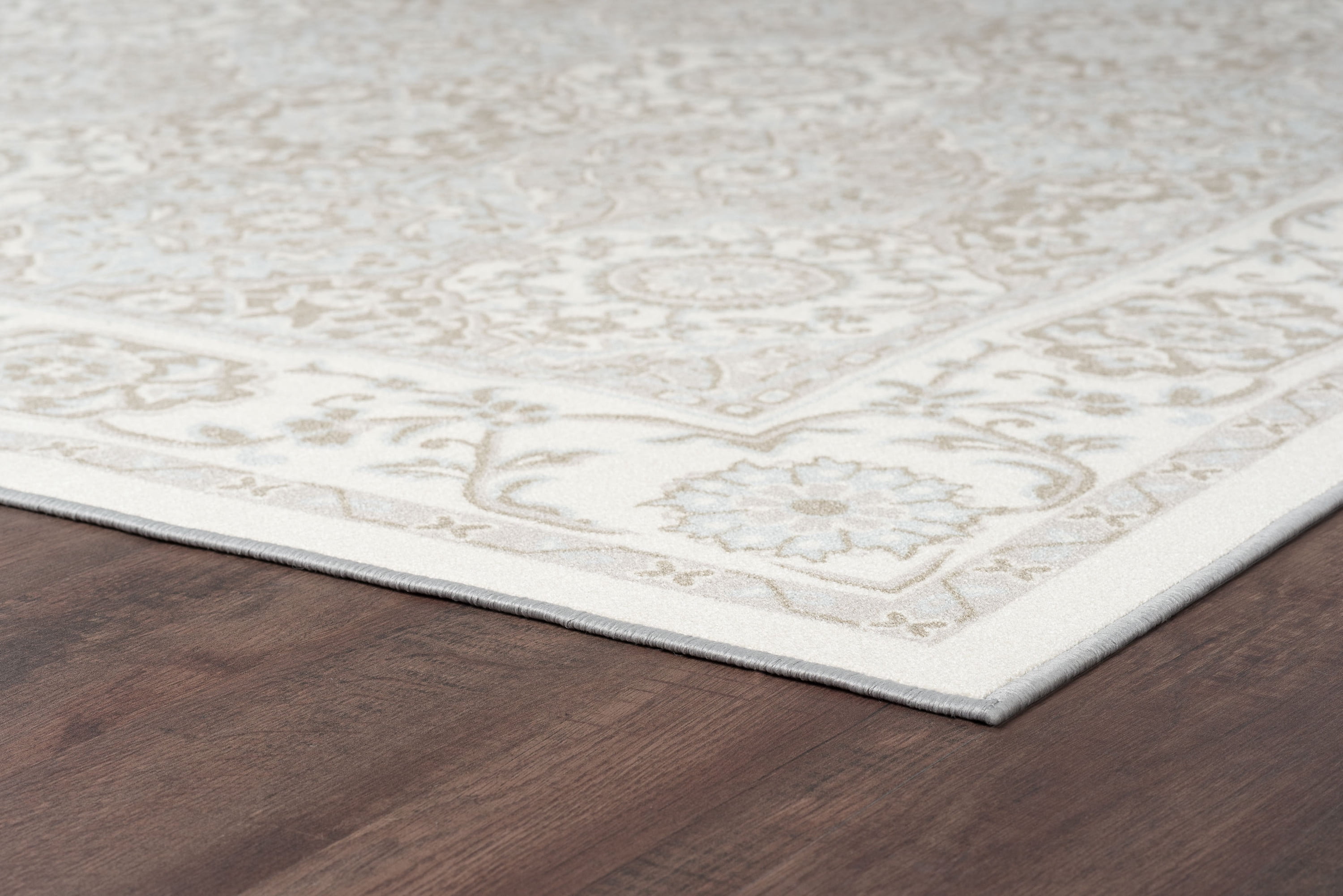 Traditional 8x10 Area Rug (7'10'' x 9'10'') Oriental Taupe, Gray Living Room Easy to Clean