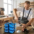 thumbnail image 2 of Rotating Storage Bins Tool Organizer 3 Tiers Hardware Crafts Small Parts, Nuts and Bolts, Revolving 12 Bins Storage for Workshop, Shed, Garage, Home(Blue)$$Tools & Hardware Other, 2 of 7