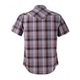 thumbnail image 3 of Coevals Club Men's Western Plaid Pearl Snap Short Sleeve Shirts (Gray Red Black #23 4XL), 3 of 4