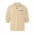 thumbnail image 4 of Fabrcox Slim Fit Polo Shirts for Men Long Sleeve Collared T Shirts with Pocket Casual Fashion Pullover Basic Polo Shirts,Khaki 2XL, 4 of 5