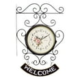thumbnail image 1 of European Train Station Style Double-Sided Wall Clock, Creative Classical Iron Metal Art Clock, Decorative for Office, Study, Outdoor Kitchen, Coffee, 1 of 8