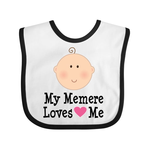 Inktastic Me Memere Loves Me Grandchild Girls Baby Bib