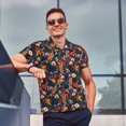 thumbnail image 4 of Fotbe Vintage Floral Camiseta Polo de Golf para Hombre con Estampado – Camisa Deportiva Transpirable con Cuello Abotonado-4X-Large, 4 of 6