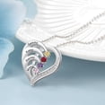thumbnail image 4 of Mementos Jewelry Personalized Heart Family Women Necklace Sterling Silver with 4 Name & Birthstone, 4 of 5