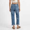 thumbnail image 4 of Womens Jeans Distressed Straight Leg Non Stretch Denim Jeans Classic Everyday Casual Solid Blue L, 4 of 5