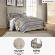 Signature Design by Ashley Dolante Queen Upholstered Bed, Beige, Modern Platform Bed with Tufted Headboard