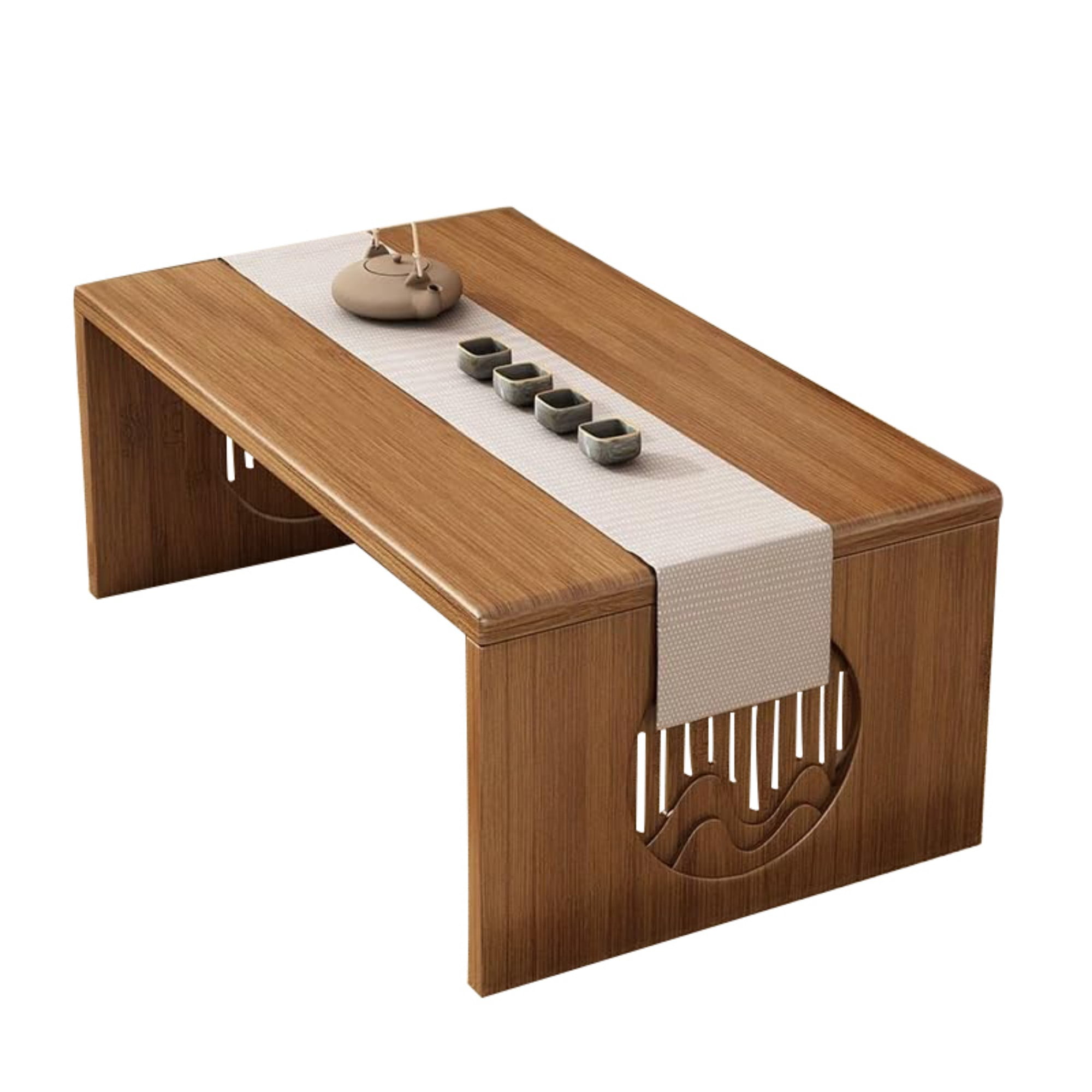 LSFA Coffee Table, Foldable Solid Wood Coffee Table, Suitable for Living Room, Bedroom, and Windowsill, Brown