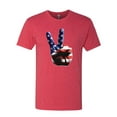 thumbnail image 2 of Wild Bobby, American Flag Peace Sign Hand Pop Culture Mens Premium Tri Blend T-Shirt, Vintage Red, Medium, 2 of 3