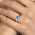 thumbnail image 4 of Gem Stone King 10K Yellow Gold Swiss Blue Topaz and White Topaz Engagement Ring for Women | 1.96 Cttw | Oval Checkerboard 8X6MM | Gemstone November Birthstone | Size 9, 4 of 6