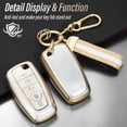 thumbnail image 2 of Key Fob Cover Compatible with Ford Fusion Bronco F-150 F-250 F-350 F-450 F-550 Ranger Figo Keychain Case Holder Protector,Gold-Blue, 2 of 7