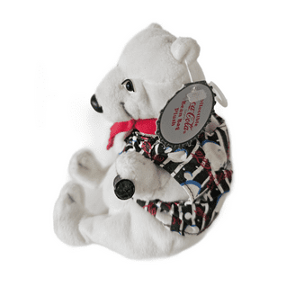 Coca-Cola テディベア レース襟付き 約30cm Authentic Coca-Cola Coke Polar Bear with Scarf Plush 10 inc New