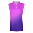 thumbnail image 4 of Puliio Women's Polo Shirts Lapel Gradient Color Sleeveless T Shirt Casual Comfortable Breathable Summer Daily Wear And Sports Camisole Tops, 4 of 5
