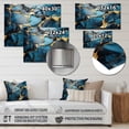 thumbnail image 4 of Designart "Gold and Blue Marble Mosaic Agate II In Gold and Blue"Abstract Metal Wall Art Print Gold Modern Office Room Wall Art, 4 of 6