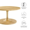thumbnail image 6 of Modway Lina Round Wood Coffee Table with Tapered Pedestal Base in Oak, 6 of 9