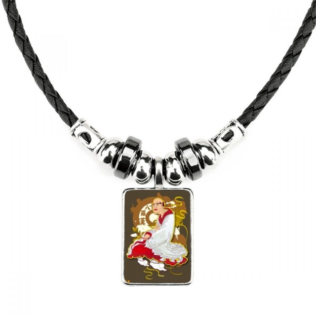 el budismo dieciocho arhats figura budista collar a mano colgante de cuerda de cuero Unbranded M