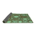 thumbnail image 2 of Ahgly Company Indoor Round Abstract Turquoise Blue Modern Area Rugs, 5' Round, 2 of 4