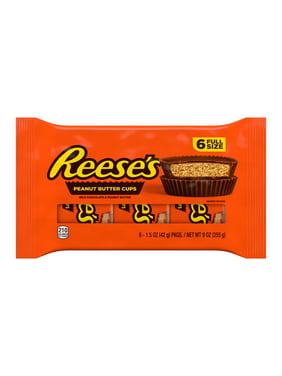 Reese's Milk Chocolate Peanut Butter Cups Candy Packs 1.5 oz 6 Count