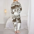 thumbnail image 3 of KLL Woodland Forest With Deers Print Women's Long Sleeve Pajamas with Pants Sleepwear Loungewear 2 Set-Medium, 3 of 8