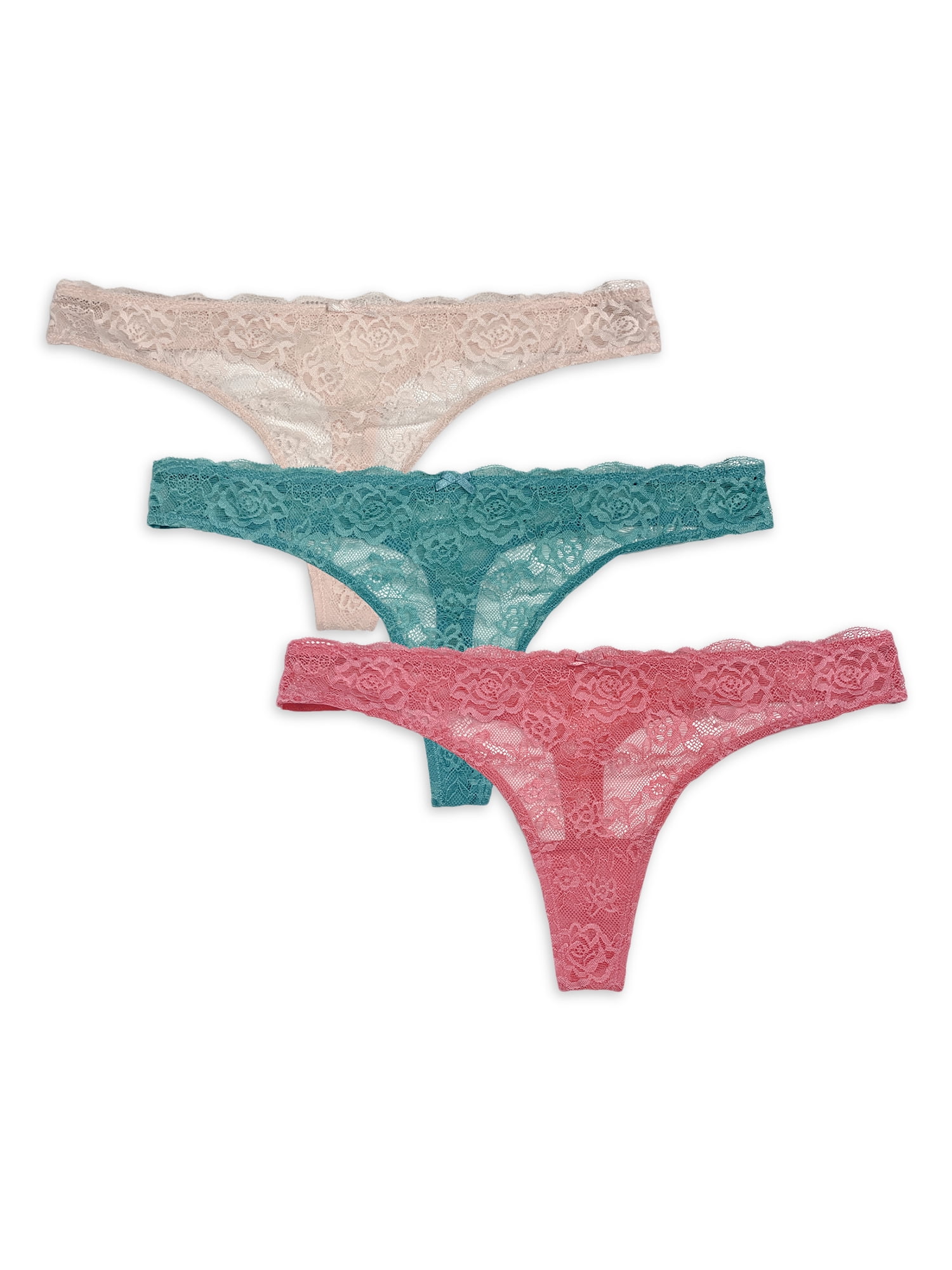 10 SECRET TREASURES All Over Lace Nylon Thong Panties 3 Pack Size XXXL #WC51 