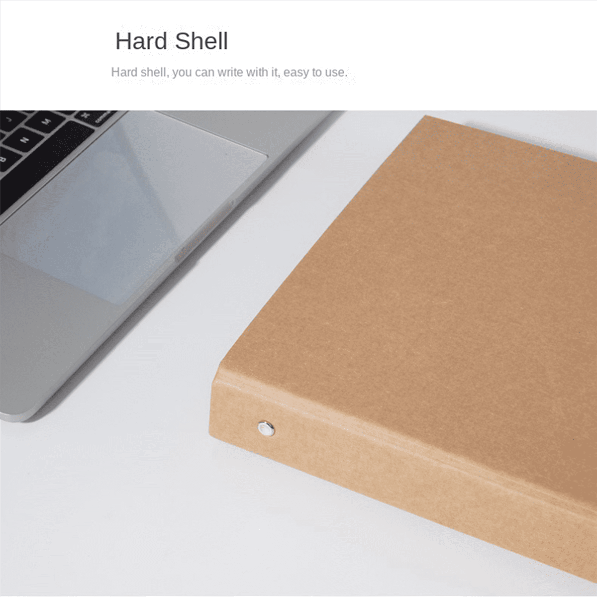 6Pcs A5 Refillable Ring Binder,A5 Kraft Paper Binder Tray with 2 Rings to Add Loose Sheets,A5 Kraft Paper Folders