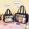 thumbnail image 2 of Bolsa de maquillaje SIMBOOM Clear Letter Black Talla L impermeable, 2 of 8