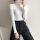 thumbnail image 4 of Suéter de cuello alto de otoño e invierno para mujer, jersey ajustado con interior grueso y ajustado, camisa de base de punto de manga larga, 4 of 4