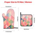 thumbnail image 4 of YFYANG Ensembles de Mitaines de Four et Porte-Casseroles 4 Pcs, Tapis de Casserole Antidérapant Résistant à la Chaleur en Triangle Rose pour Cuisine et Pâtisserie, 4 of 8