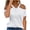 White, variant on Staron Summer Off Shoulder Tops for Women Casual V Neck Short Sleeve Shirt Blouse Fashion Solid Color Party Vacation Travel Loose Comfy, White S