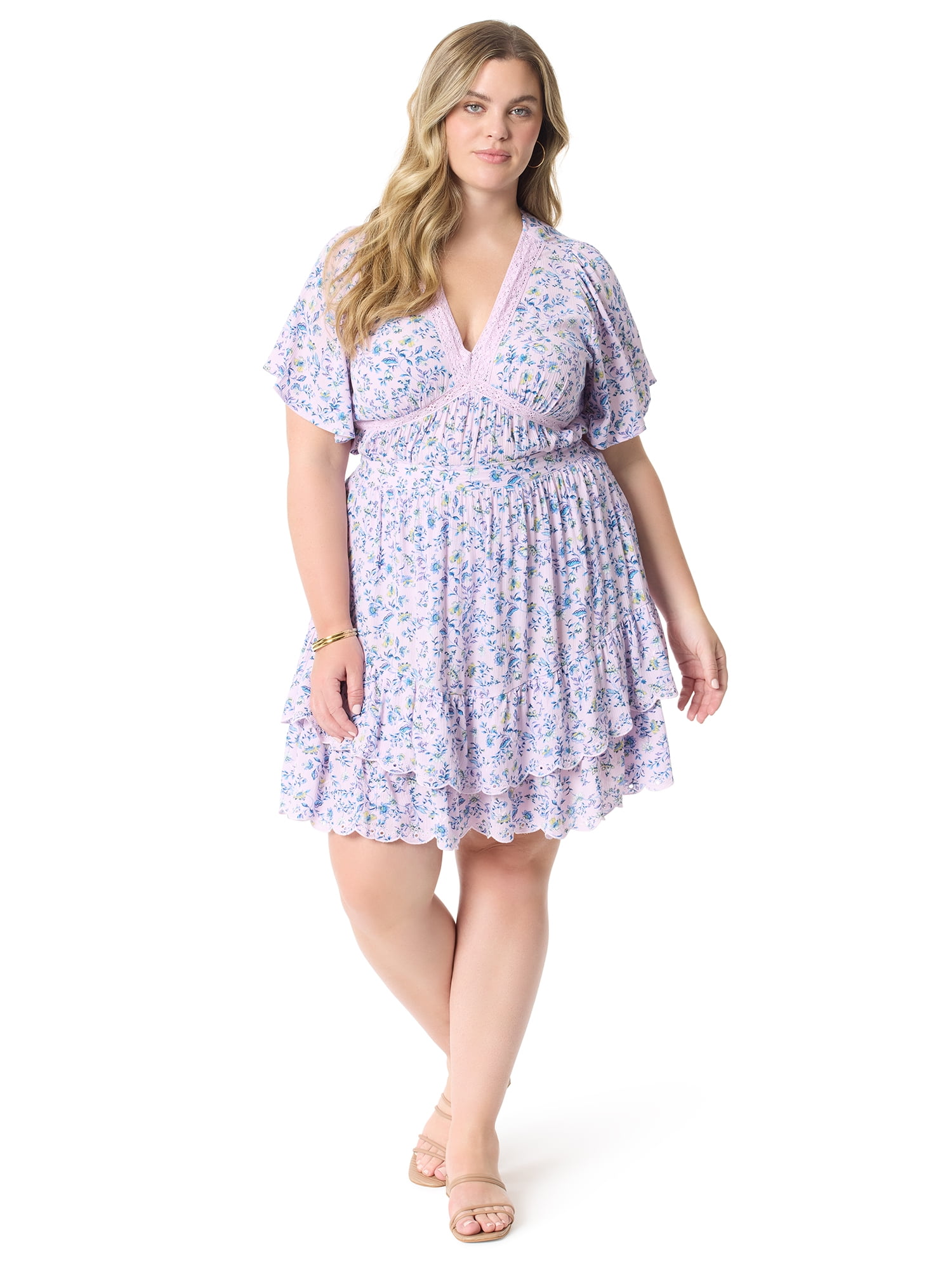 Jessica Simpson Women's Plus Oakleigh Baby Doll Peplum Top, Sizes 0X-5X