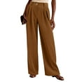 thumbnail image 5 of Dweltoz Wide Leg Corduroy Pants Women 2025 Trendy High Waisted Straight Leg Pant Stretchy Comfy Loose Trousers with Pockets,Light Brown S, 5 of 7