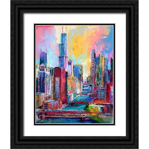 Wallich, Richard 12x14 Black Ornate Wood Framed with Double Matting Museum Art Print Titled - Chicago 3