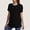 Black, variant on Women's Maternity Tops Crewneck Short Sleeve Shirts Casual Loose Tunic Tops Split Hem Ribbed Summer Blouses Pregnancy Clothes