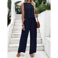 thumbnail image 3 of EASYBRAUS Women Sleeveless Denim Blazer and Pants Set Summer 2026 Casual Business Outfit S-XXL, 3 of 10