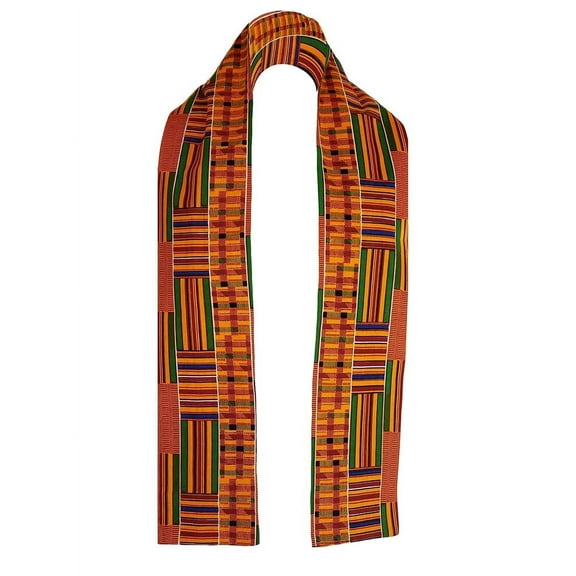 Dupsie's Men's Women's Orange Kente African Print Shoulder Stole Sash