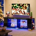 thumbnail image 3 of Pinmoco LED TV Stand for TVs up to 80", Gaming Entertainment Center with Side Bookshelf and 4 Open Shelves, Black, 3 of 12