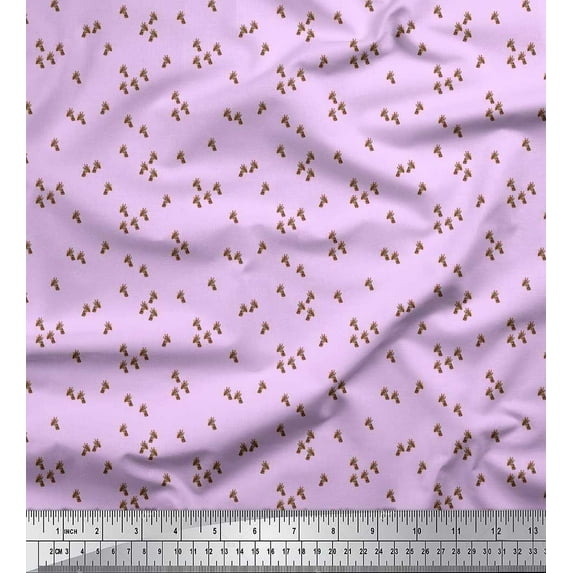 Soimoi Purple Poly Georgette Fabric Giraffe Face Animal Fabric Prints by Yard 52 Inch Wide