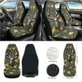 thumbnail image 2 of Renewold Deer Camo Hunting Forest 12 PCS Front Car Seat Cover Full Set, with Steering Wheel Cover Seat Belt Pad Armrest Box Mat Trash Bin Rear View Mirror Cover Cup Holders Keychain Air Vent Pouch, 2 of 7
