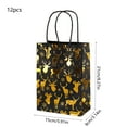 thumbnail image 3 of 12 Pcs Christmas Party Favors Bags Black and Gold Christmas Goodie Gift Paper Bags with Handles Xmas Tree Reindeer Snowflake Candy Treat Pouch for Xmas Party Decoration Holiday Supplies, 3 of 6