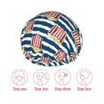thumbnail image 5 of KLL Popcorn On Blue Lines Pattern Shower Cap & Bath Cap for Women,Reversible Oversized Waterproof Shower Caps for all Hair Lengths,Elastic Reusable Bathing Hair Cap, 5 of 6