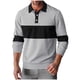 thumbnail image 2 of pstuiky camisas de manga larga para hombre, Camiseta de manga larga con solapa y botones de color liso para hombre Tops de hombre s, 2 of 5