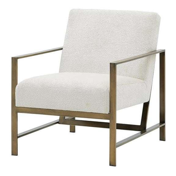 Pemberly Row Modern 19" Fabric Accent Arm Chair in Opus Cream