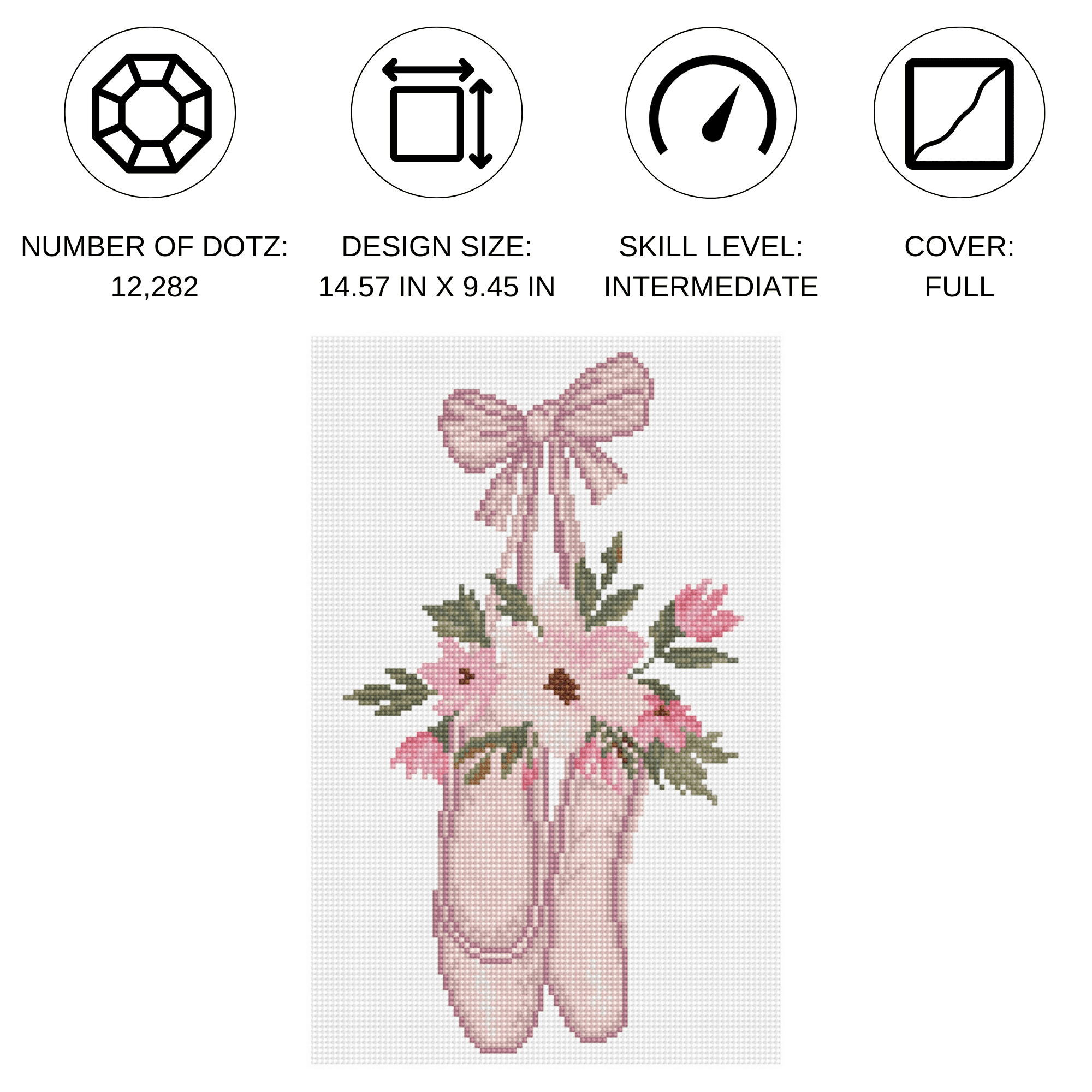 Diamond Dotz Ballet Slippers Diamond Painting Kit - 14.6" x 9.5"